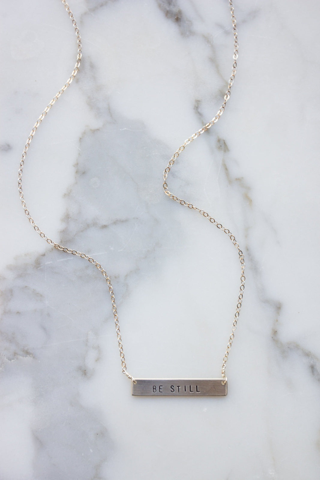 Be Still' Stamped Bar Necklace Necklaces