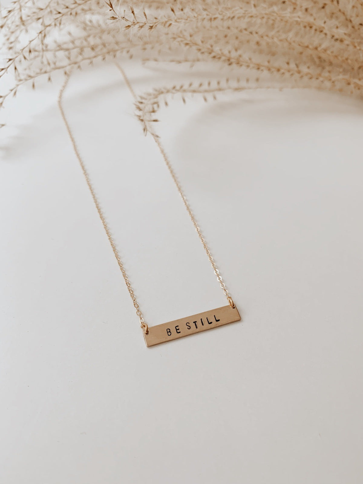 Be Still' Stamped Bar Necklace Necklaces