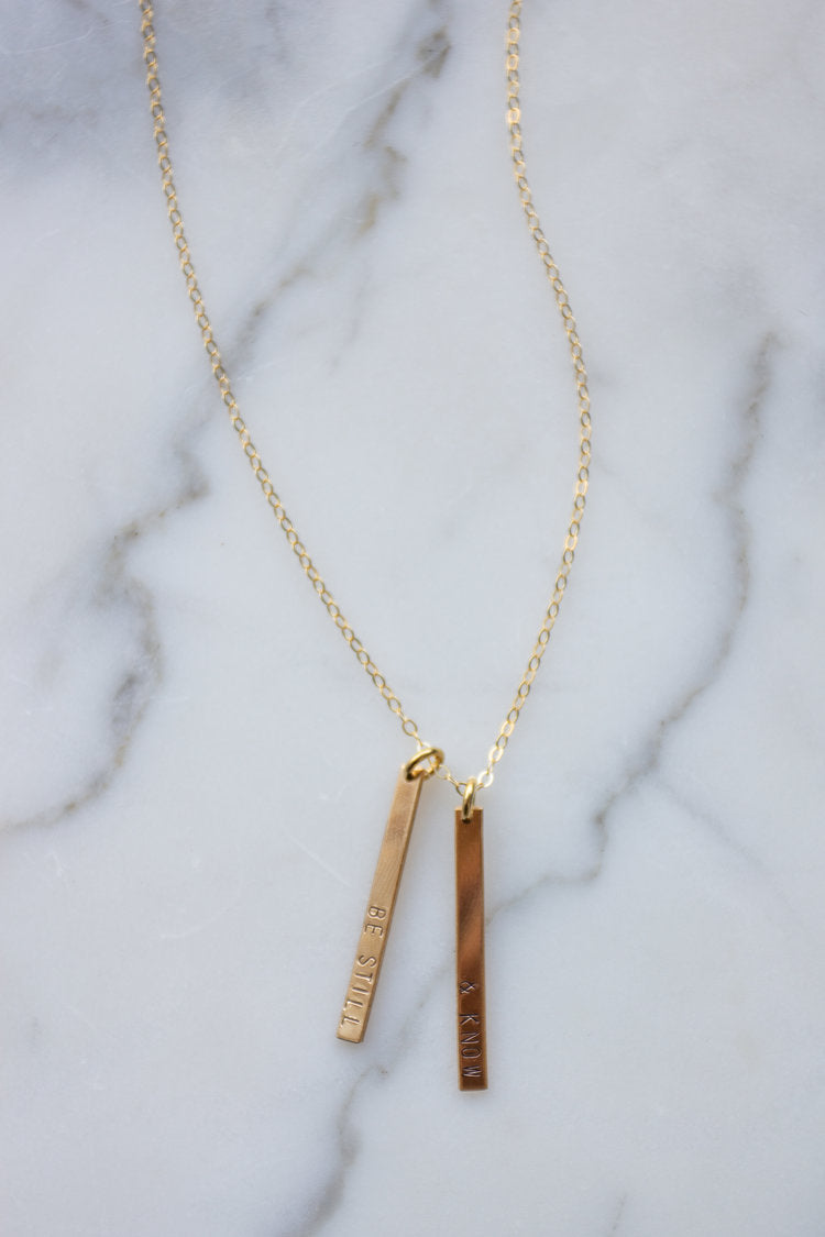 Be Still and Know Double Bar Necklace Necklaces