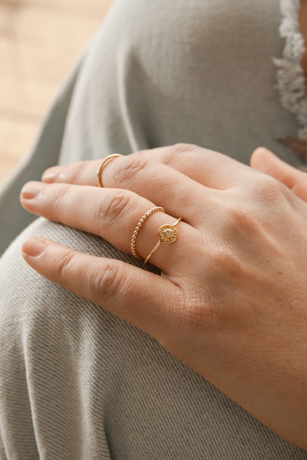 Beaded Dot Ring Rings