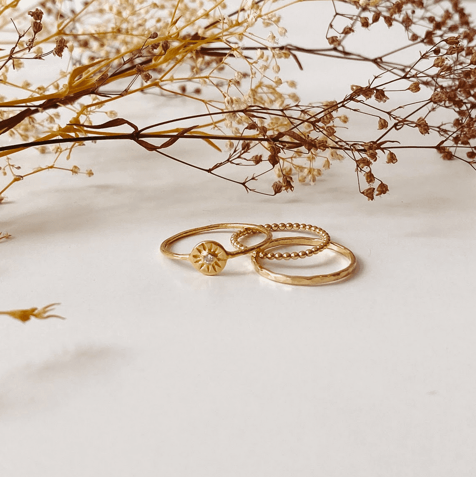 Beaded Dot Ring Rings