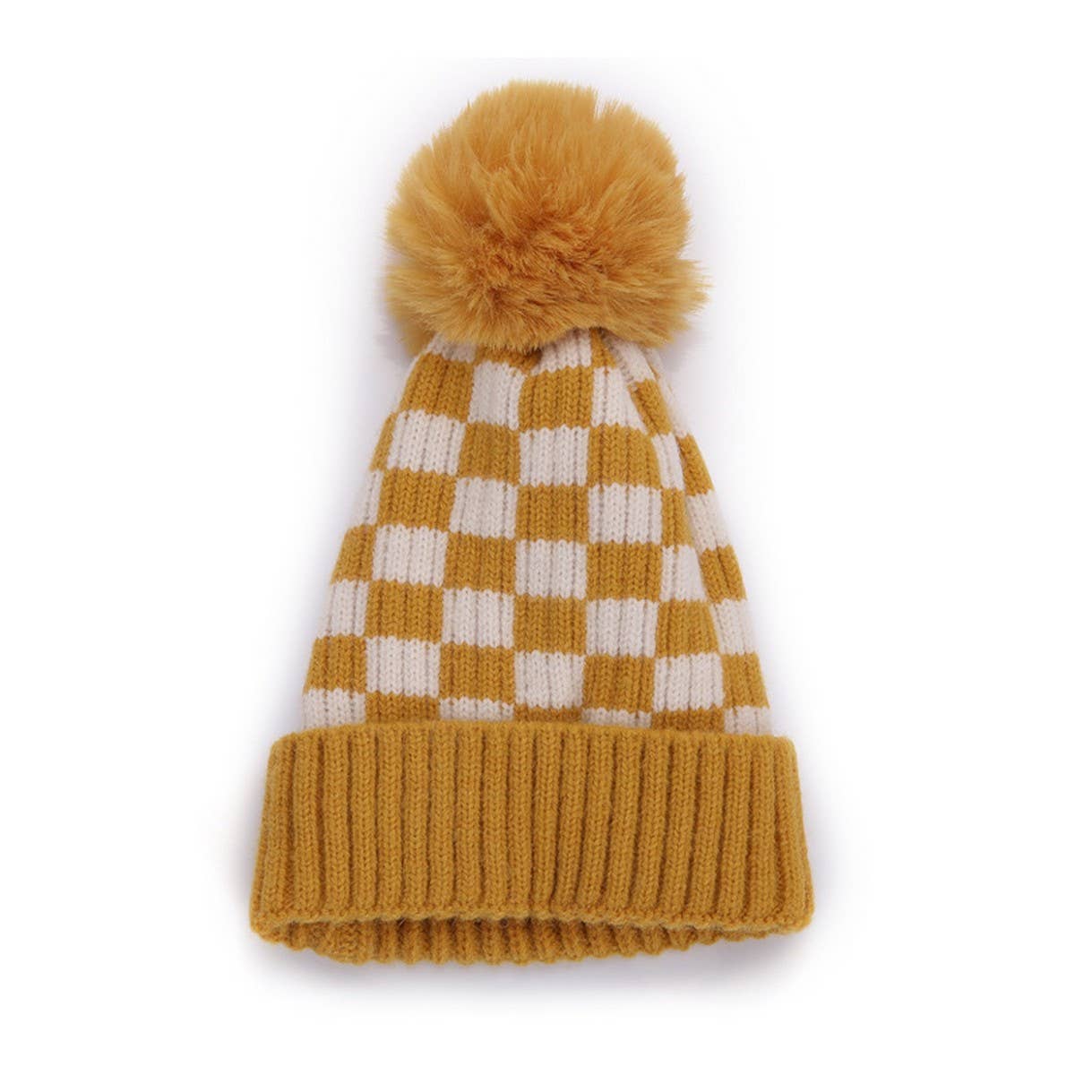 Children's Checkerboard Knit Hat Hats + Bandanas