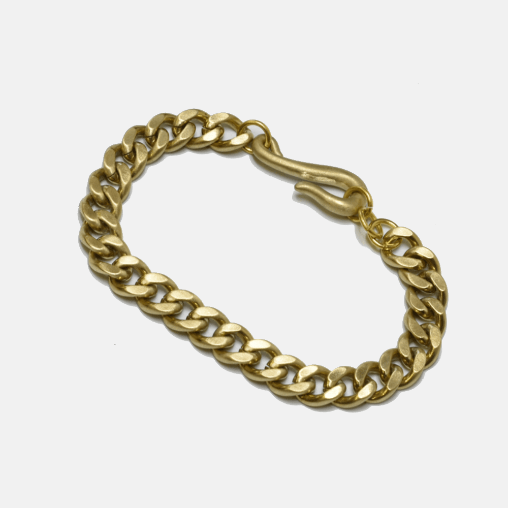 Curb Chain with Fish Hook -Steel or Brass Bracelets + Anklets
