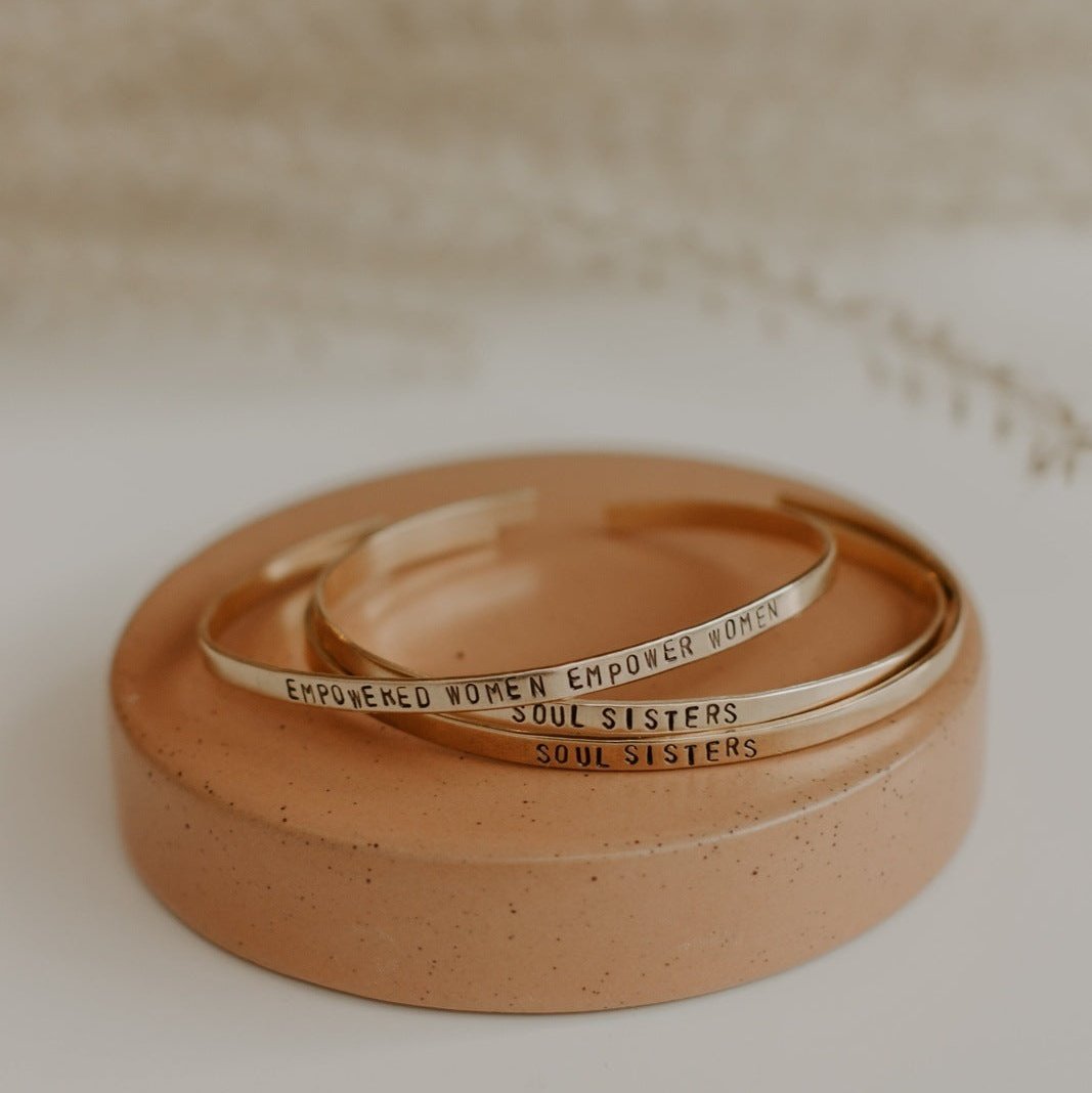 Custom Stamped Cuff Bracelets + Anklets