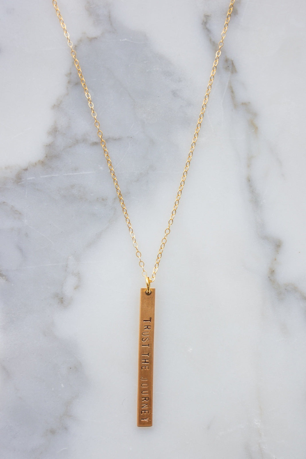 Custom Stamped Vertical Bar Necklace Necklaces
