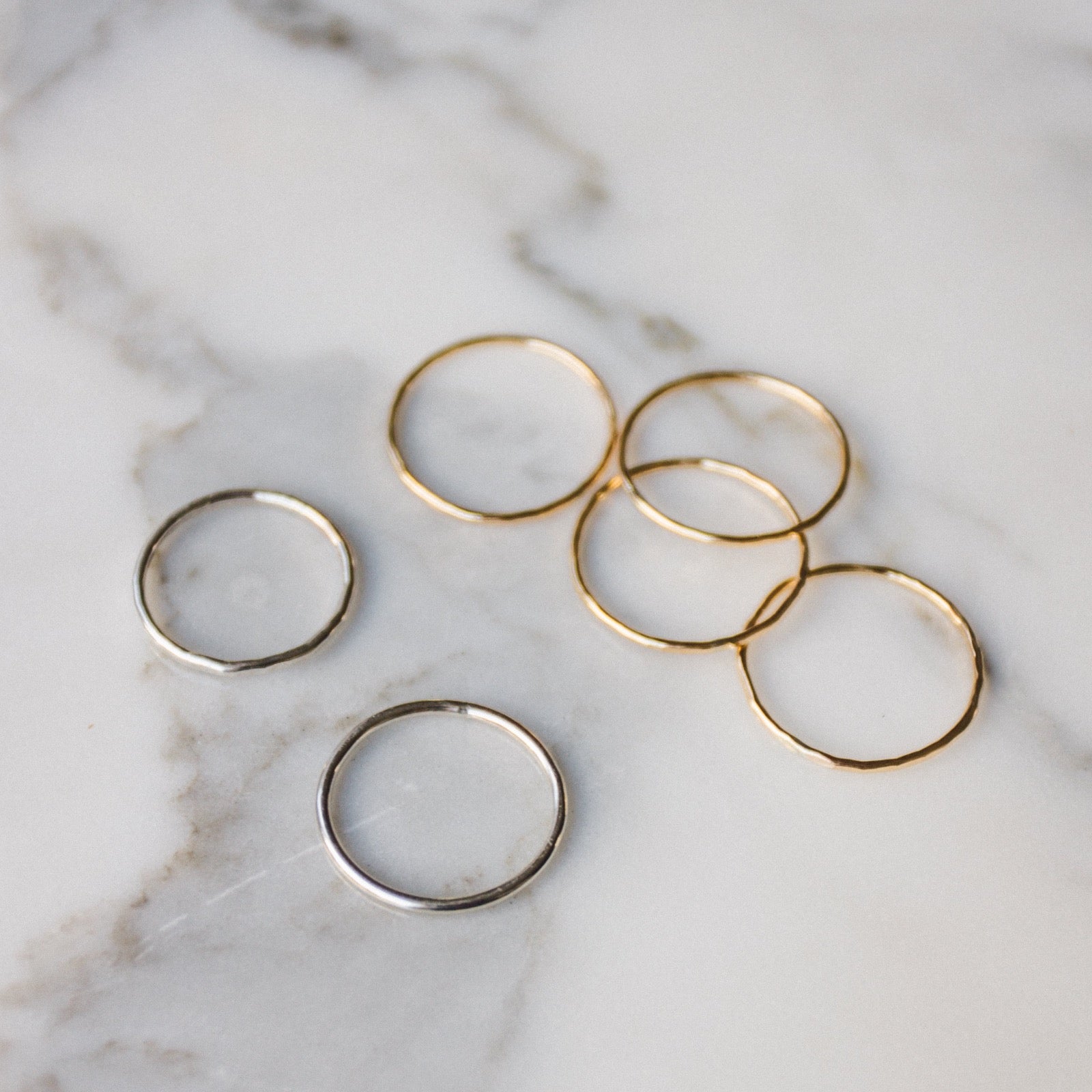 Hammered Stacking Rings Rings