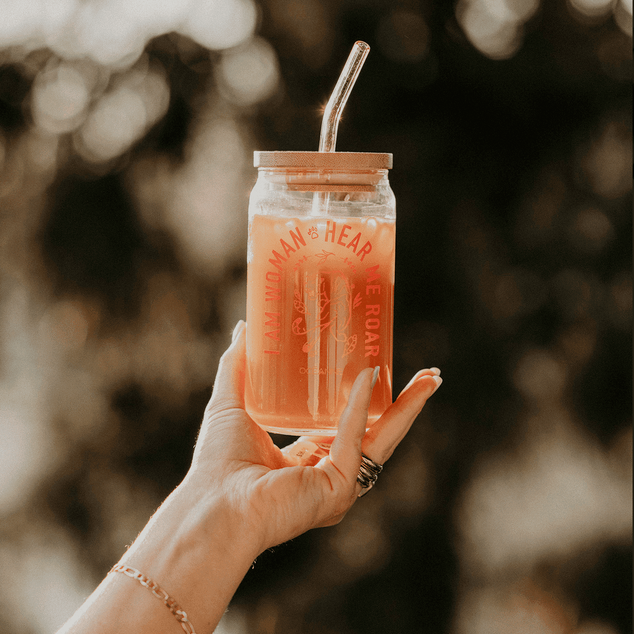 Hear Me Roar Glass Tumbler Kitchen + Drinkware