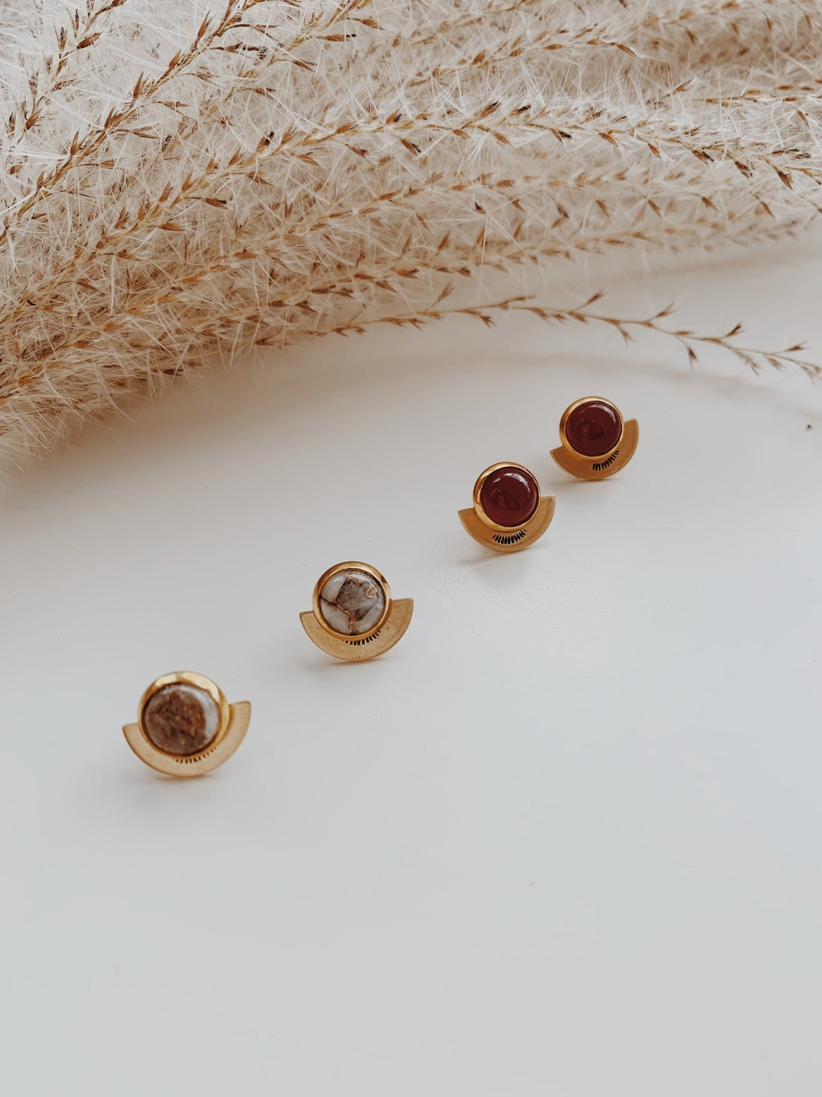 Petite Hemisphere Studs // Gold Earrings