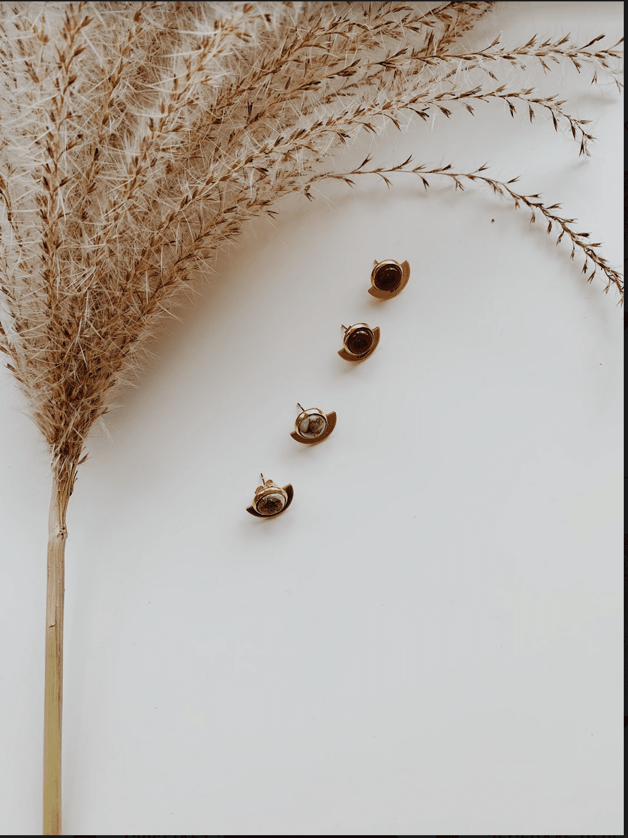 Petite Hemisphere Studs // Gold Earrings