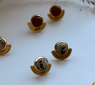 Petite Hemisphere Studs // Gold Earrings