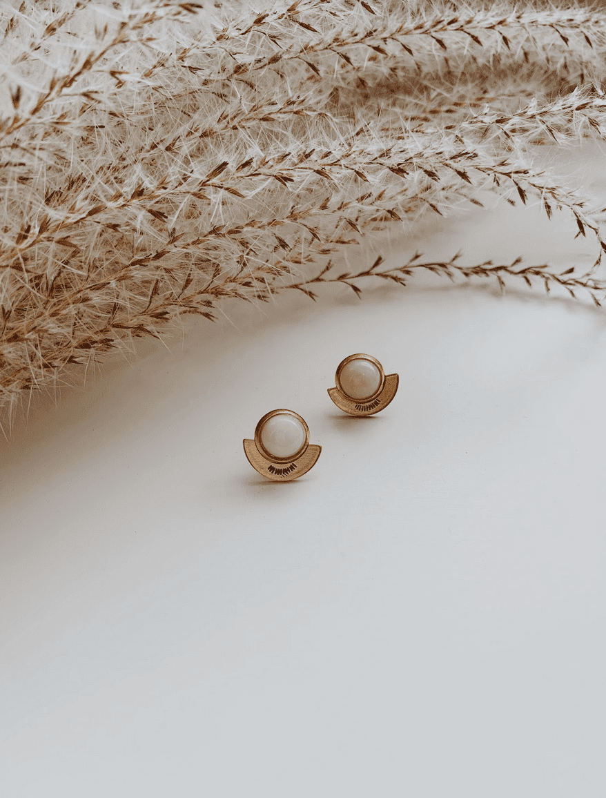 Petite Hemisphere Studs // Gold Earrings