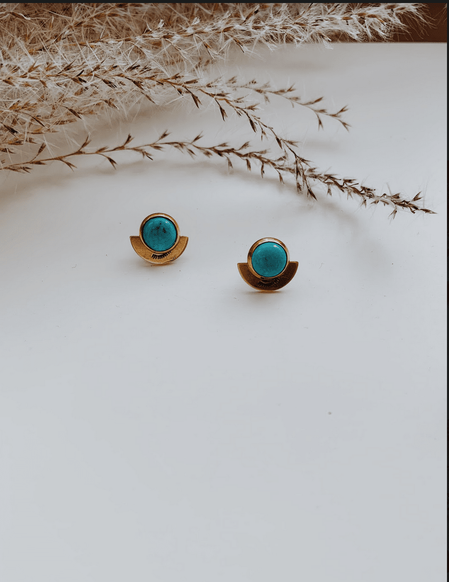 Petite Hemisphere Studs // Gold Earrings