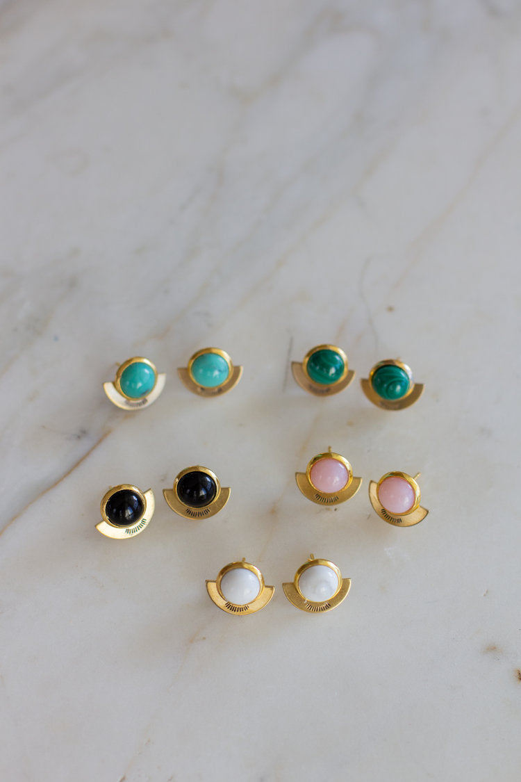Petite Hemisphere Studs // Gold Earrings