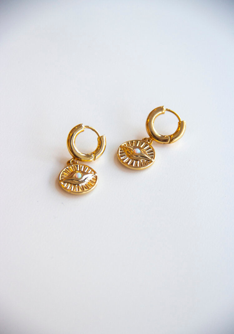 Small Charm Hoop Earrings Earrings