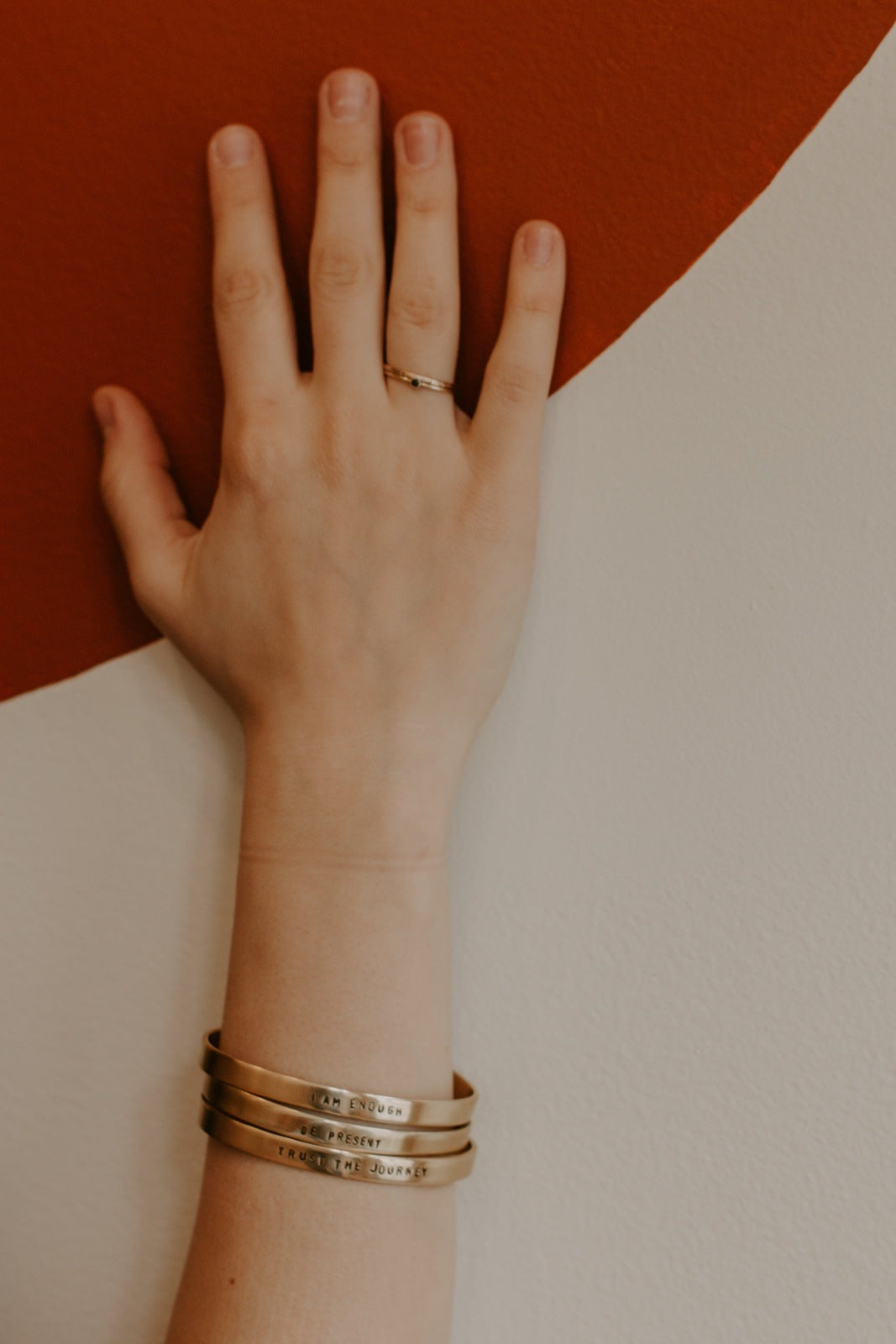 Stamped Brass Cuff - Océanne Favorite Quotes Bracelets + Anklets