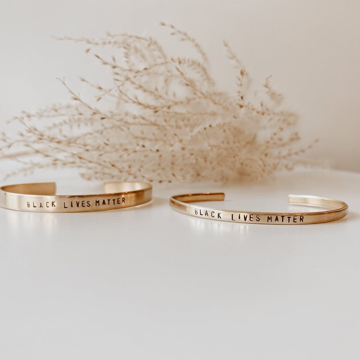 Stamped Brass Cuff - Océanne Favorite Quotes Bracelets + Anklets