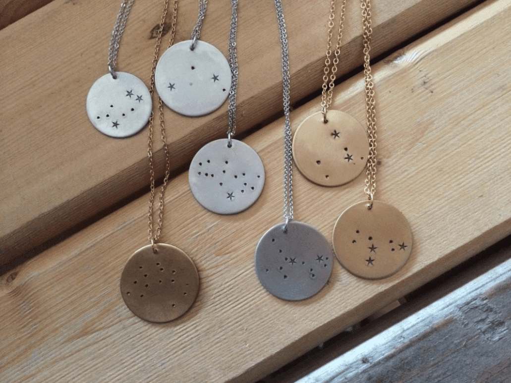 Stamped Constellation Disc Necklaces