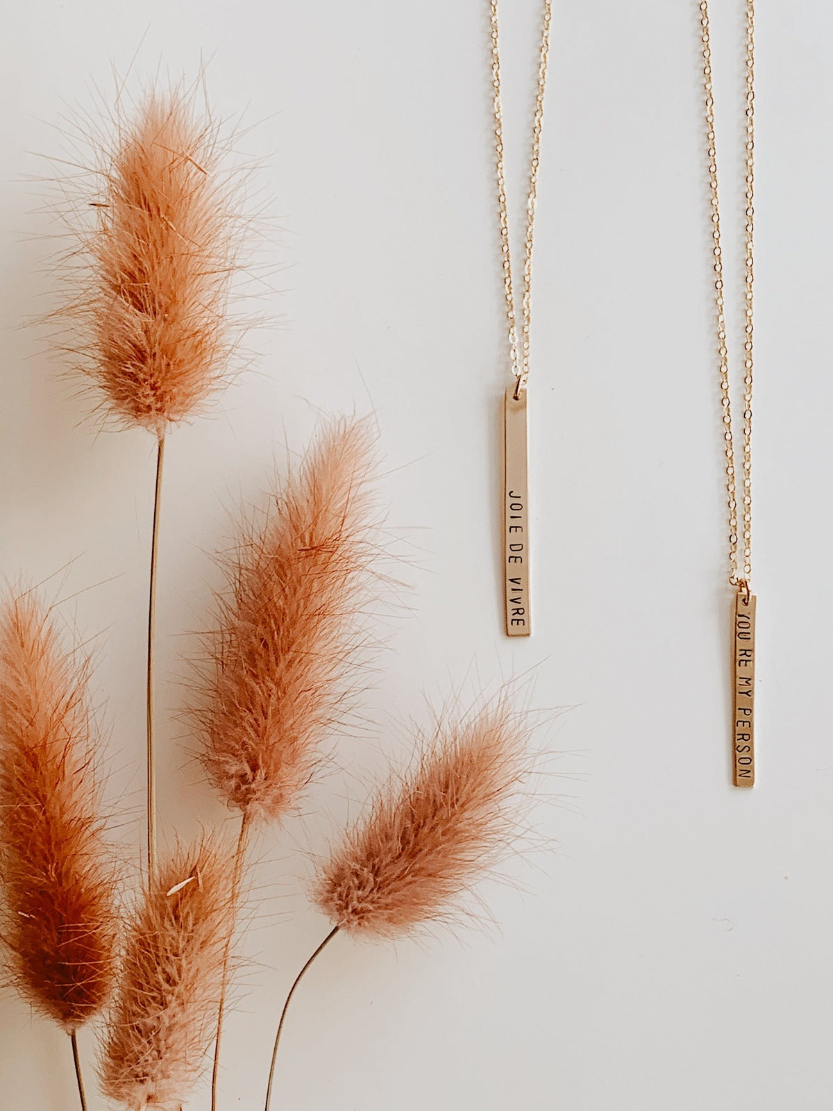 Stamped Vertical Bar Necklace Necklaces