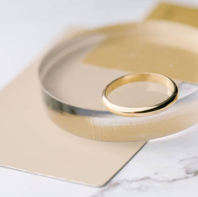 Thick Half Round Ring // Gold + Silver Rings