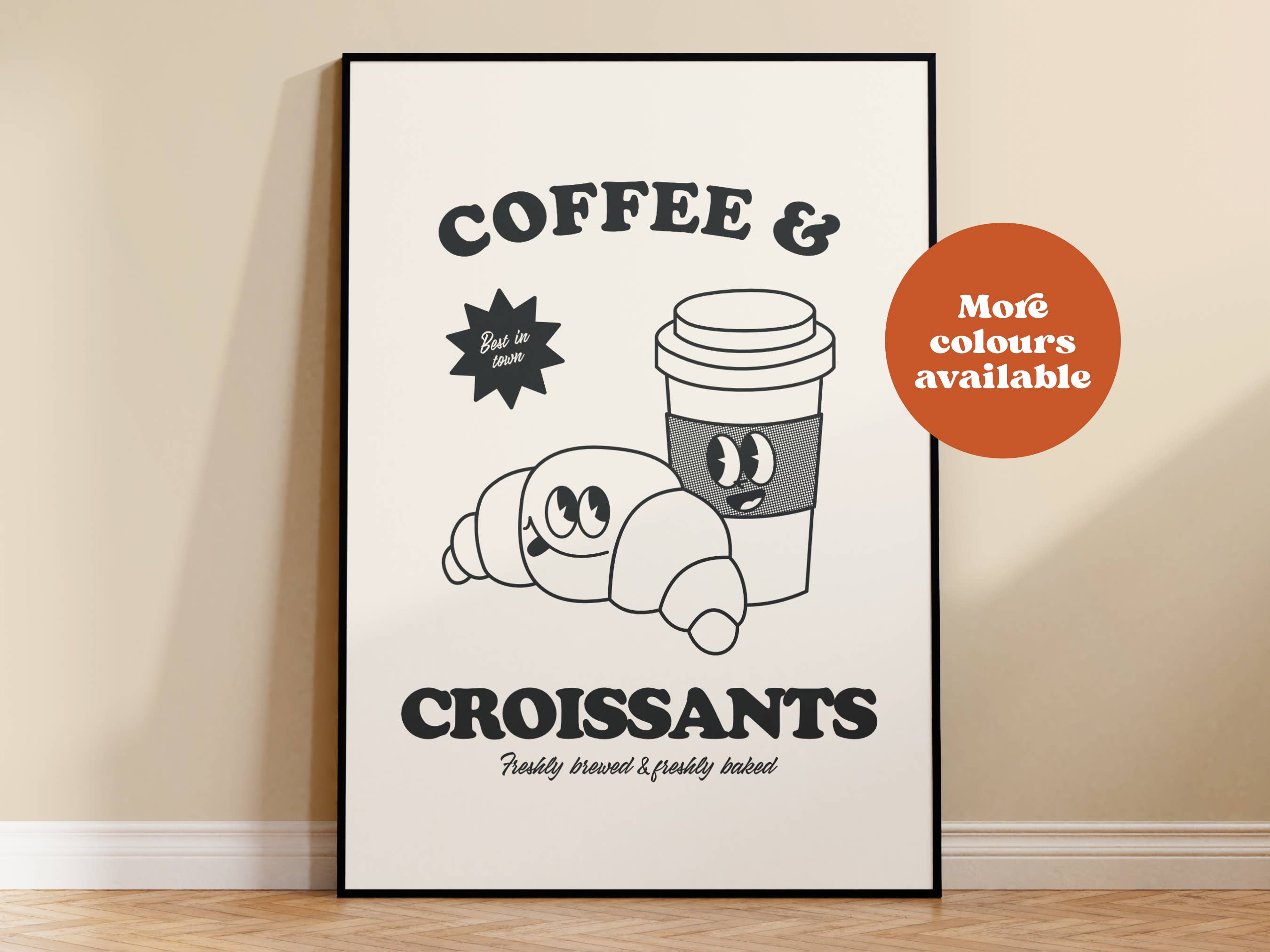 Coffee and Croissants Takeaway Diner Print