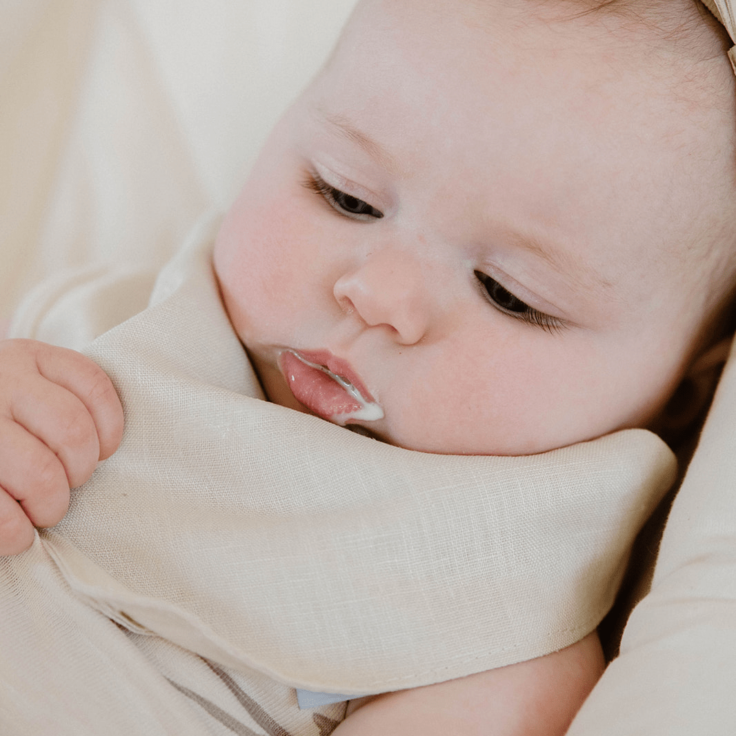 100% Linen Drool Bib Babies + Kids