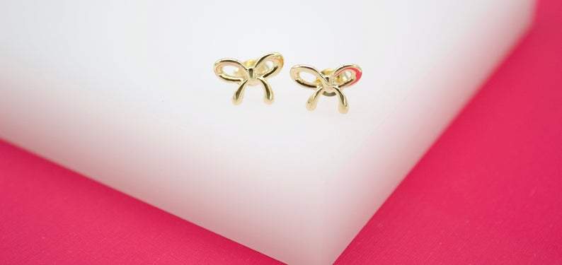 18K Gold Filled Bow Stud Earrings Earrings