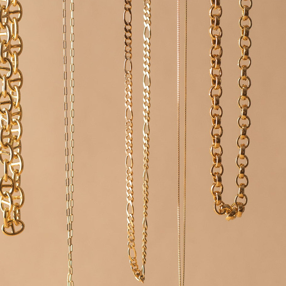 18k Gold Filled Petite Figaro Chain Necklaces