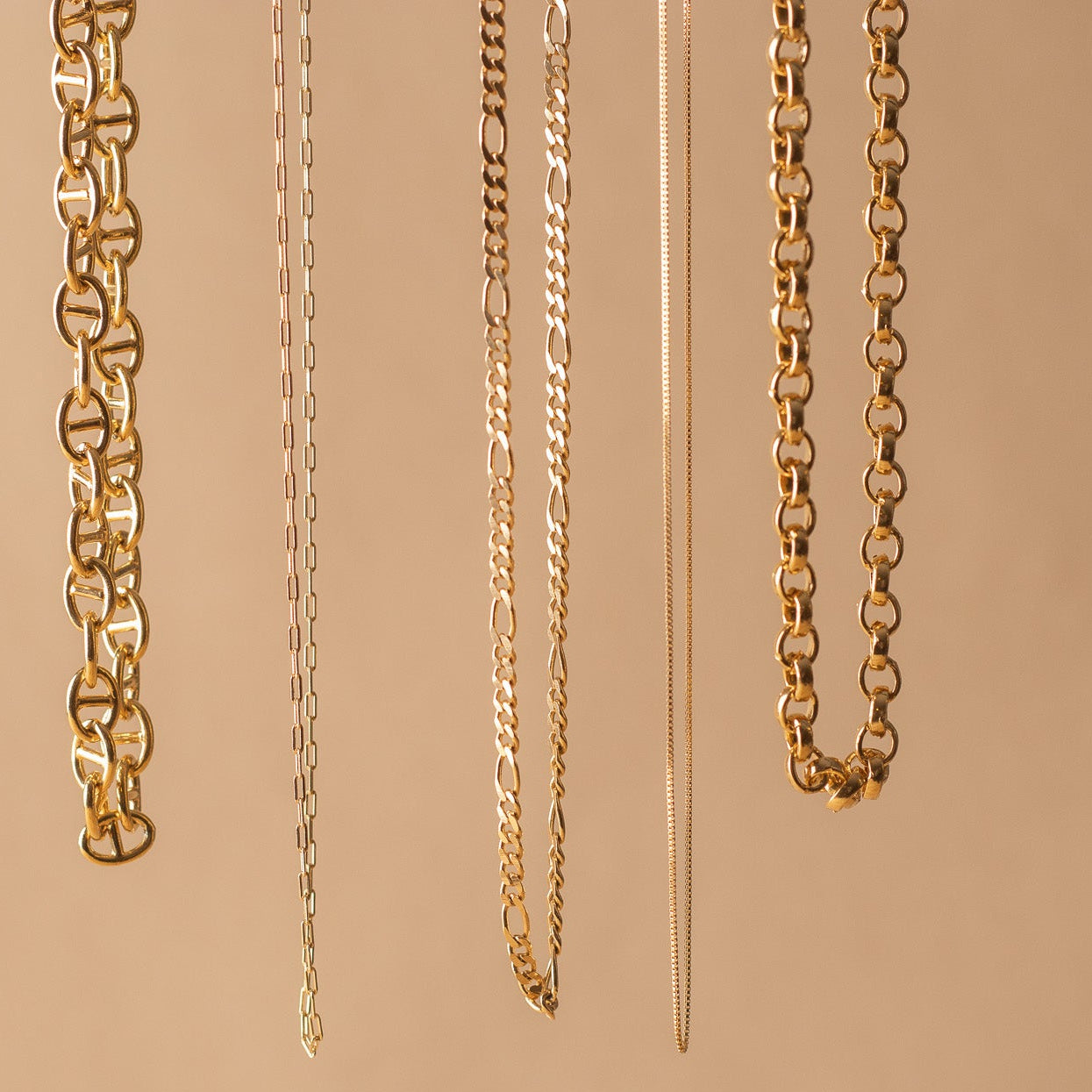 18k Gold Filled Thick Figaro Chain Necklaces