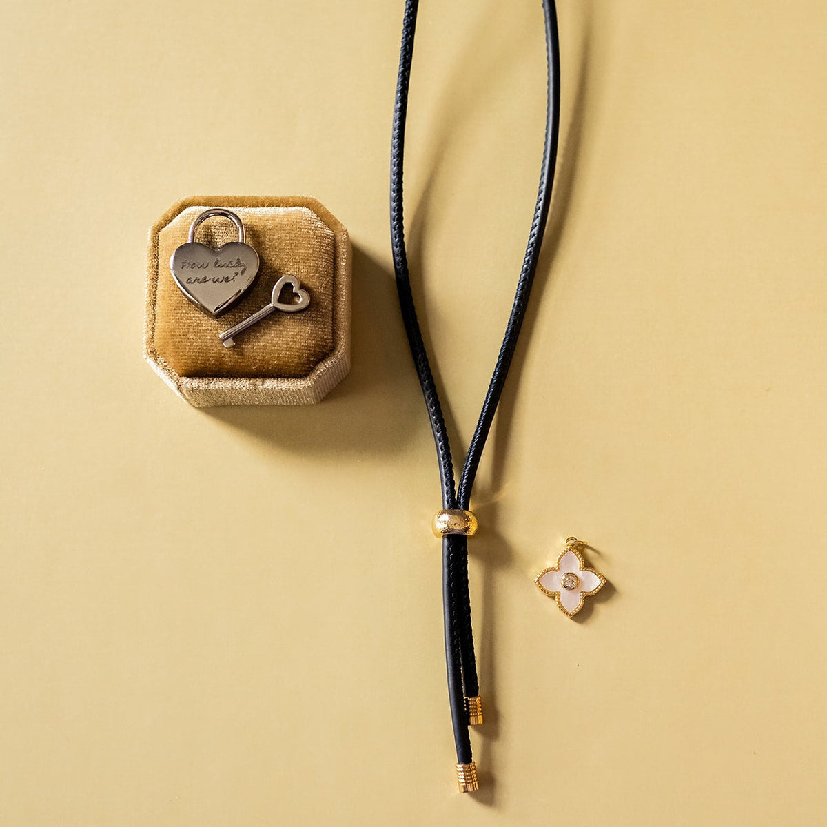 Navy Blue Faux Leather Bolo