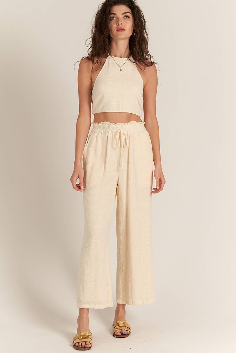 Cropped Halter Top and Pants Set