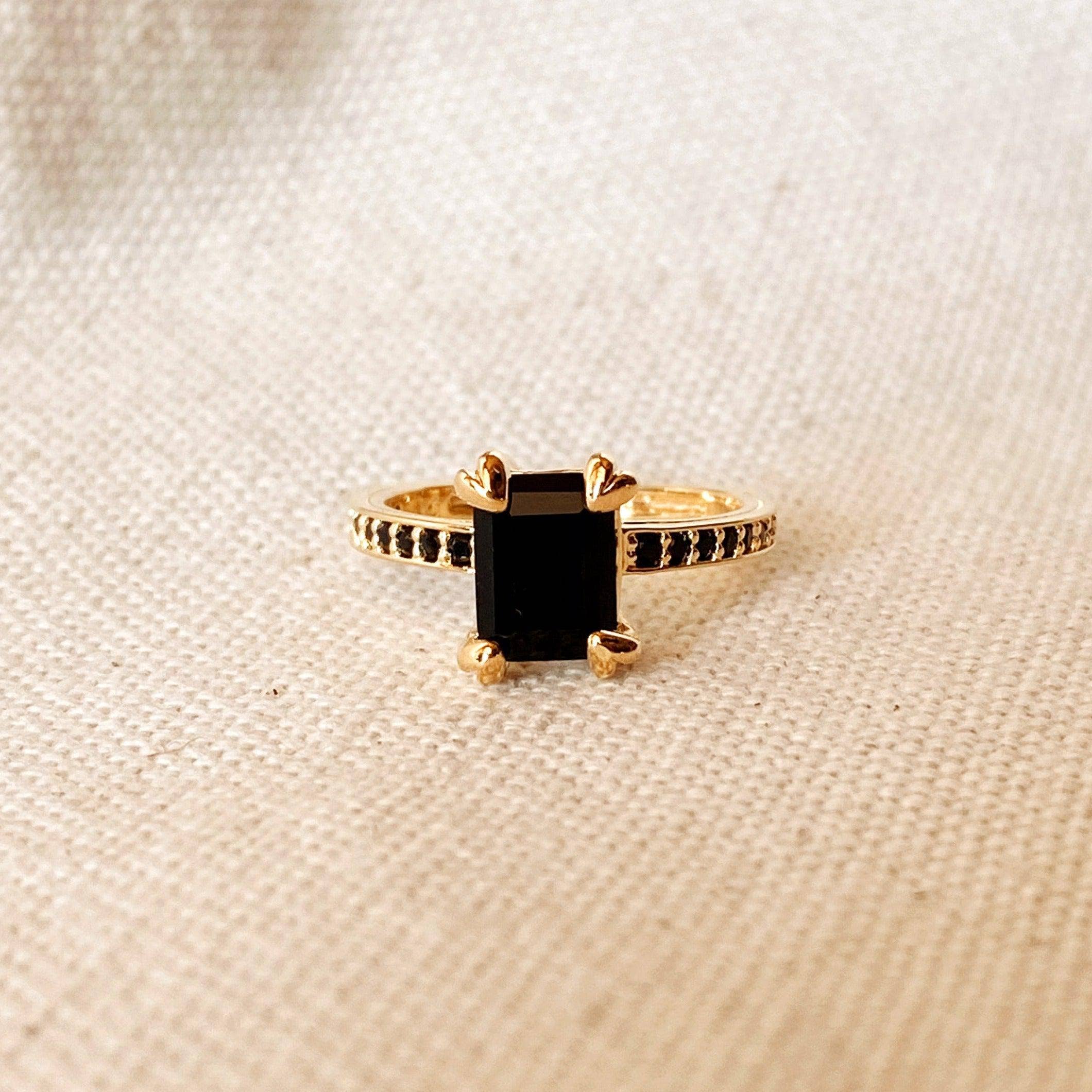 Black Solitaire Ring