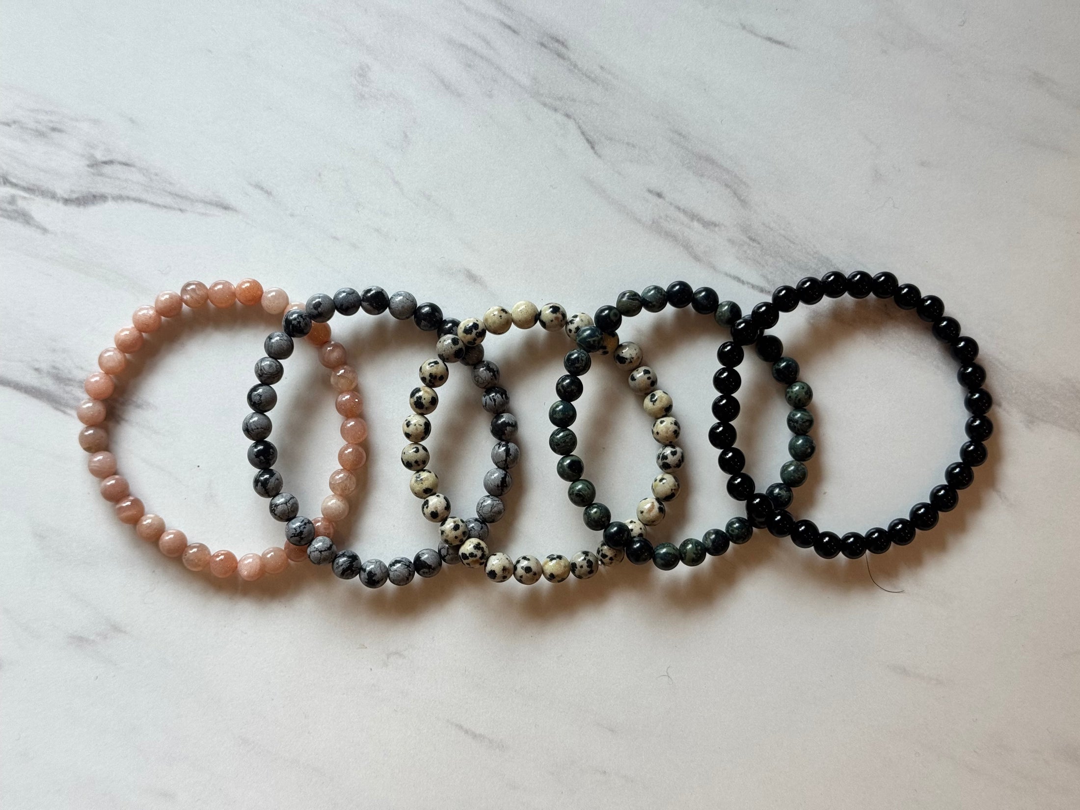 6mm Stone Beaded Bracelets 