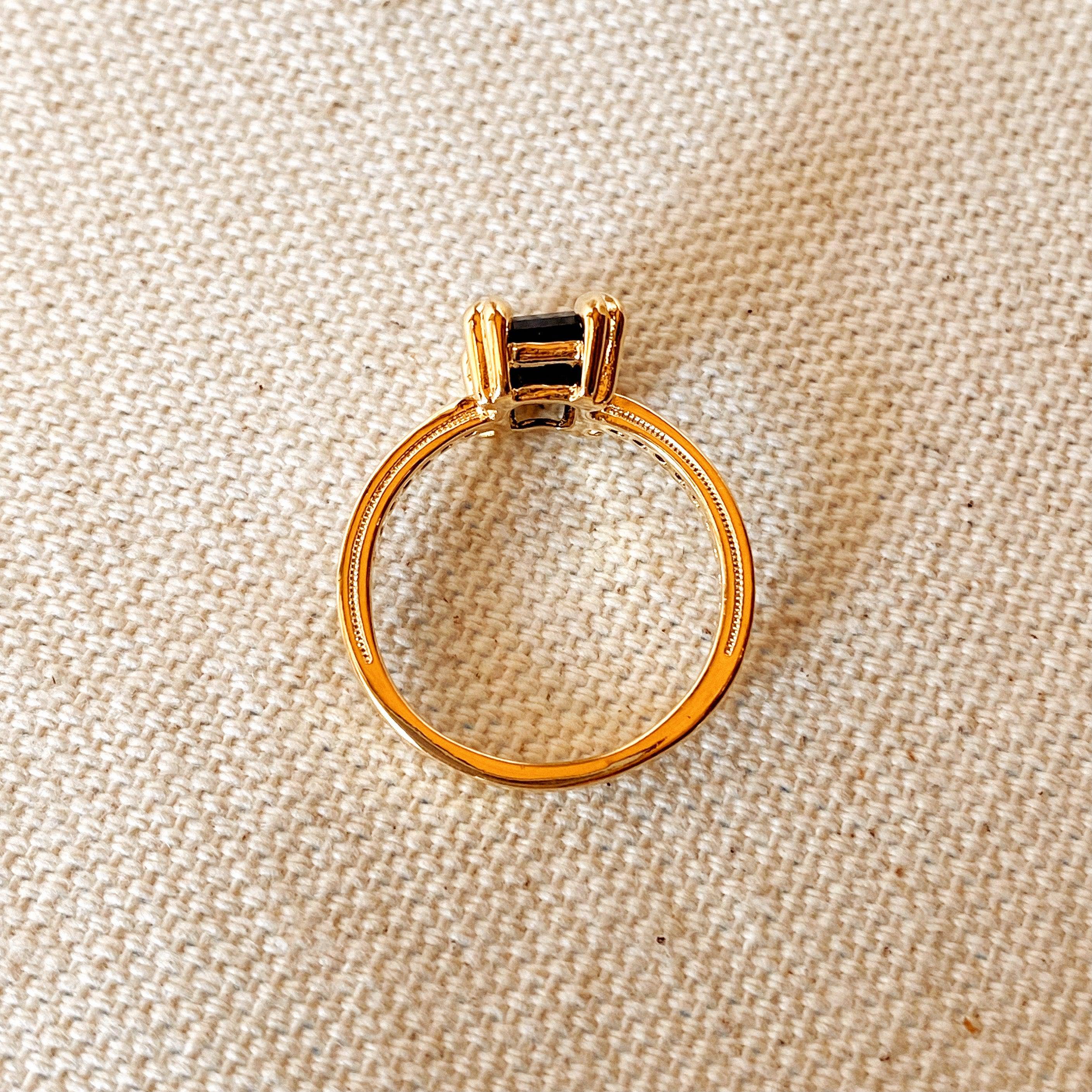 Black Solitaire Ring