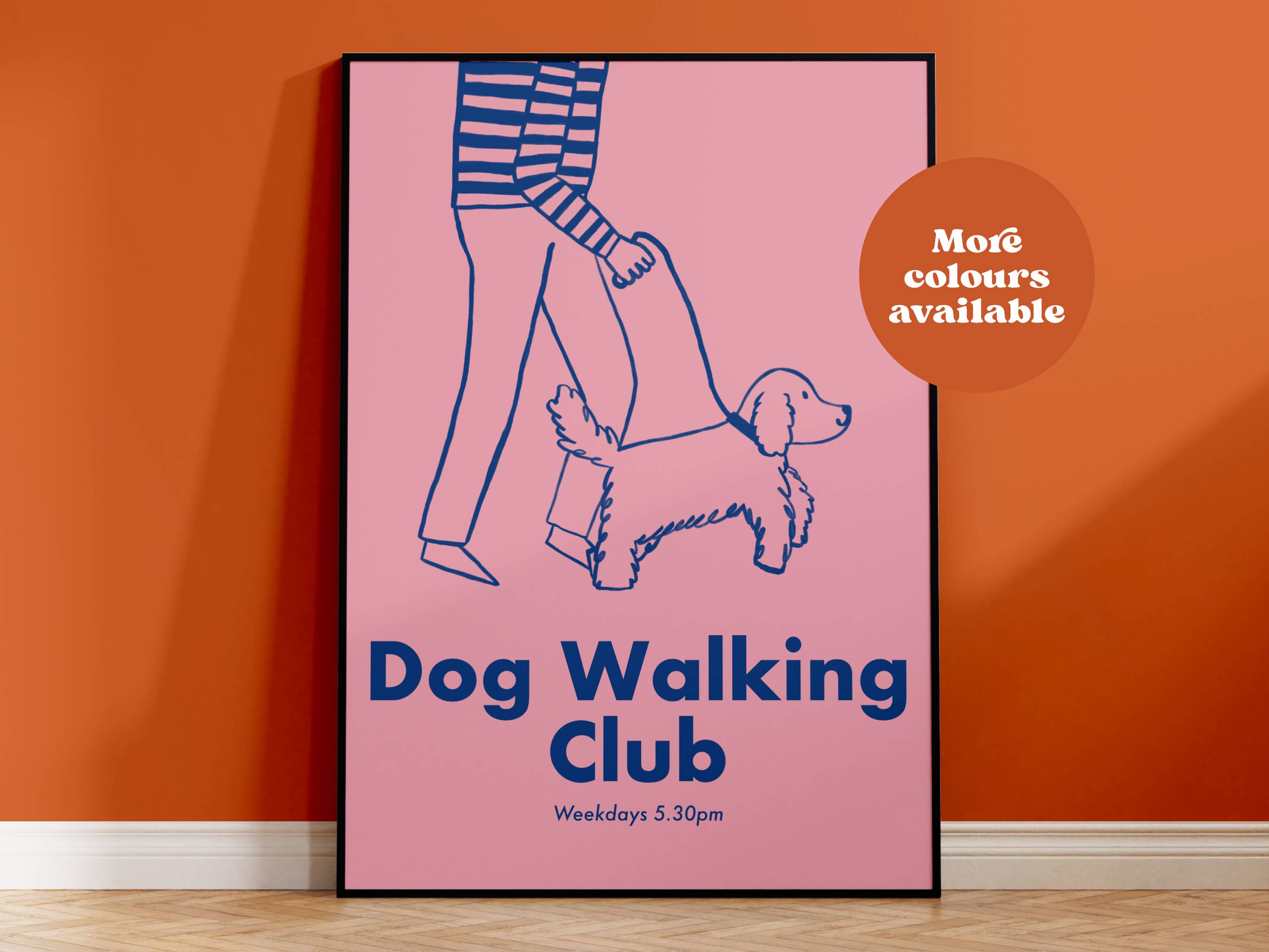 Dog Walking Club Handdrawn Print