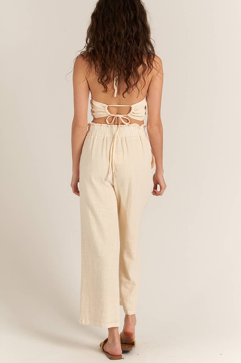 Cropped Halter Top and Pants Set