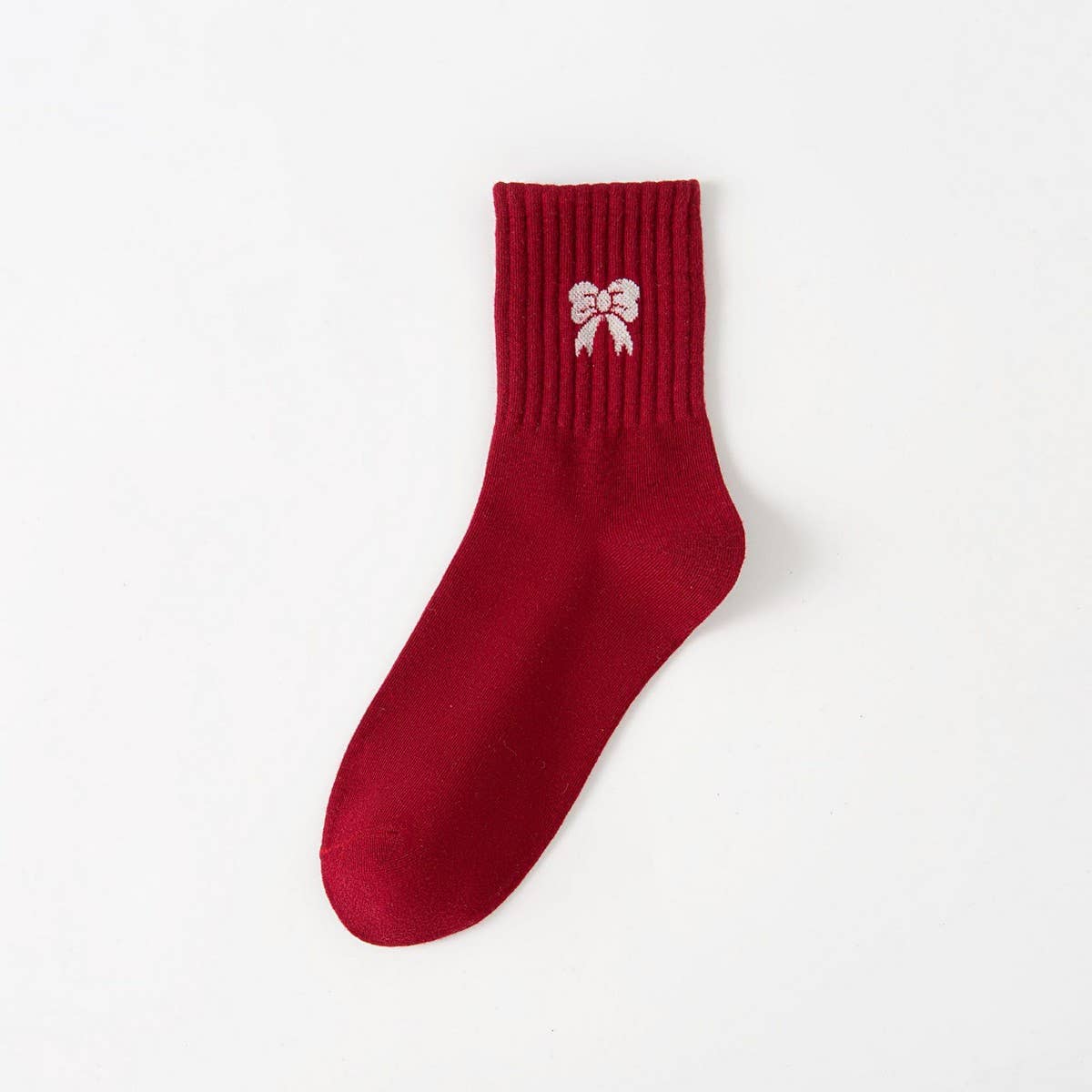 ACCITY - CHRISTMAS RED BOWS SOCKS FOR WOMEN_CWMS1371 