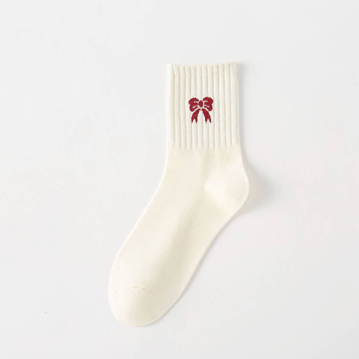 ACCITY - CHRISTMAS RED BOWS SOCKS FOR WOMEN_CWMS1371 