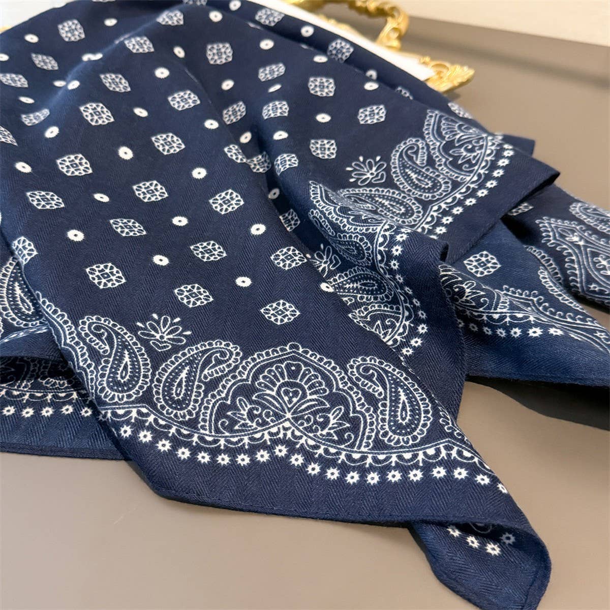 ACCITY - Paisley Herringbone Pattern Silk Scarf_CWASC03316 