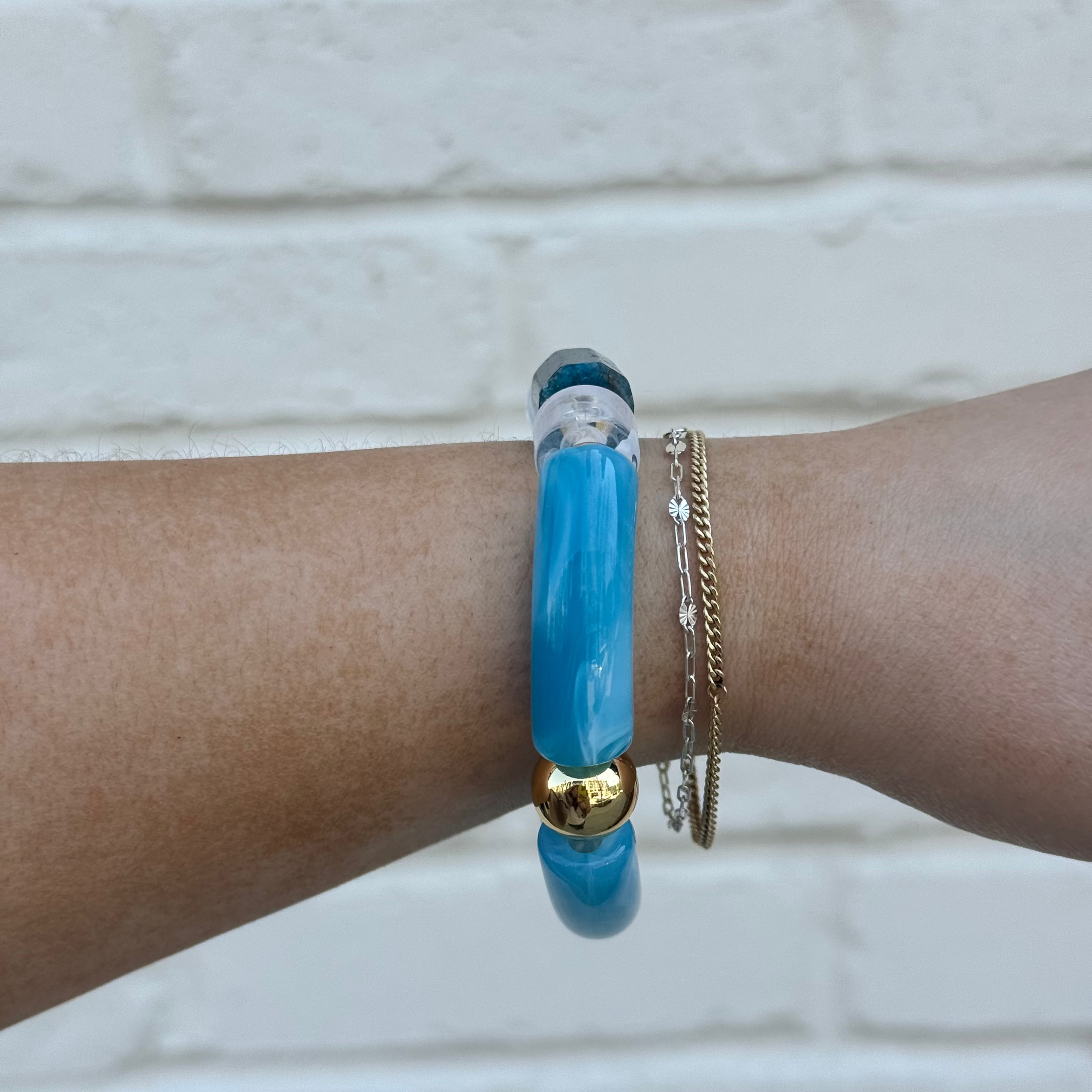 Aquamarine Gemstone Bracelet Bracelets + Anklets