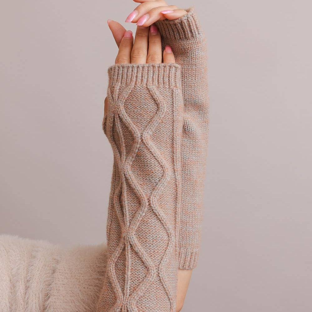 Aran Soft Knitted Arm Warmer - Easy Texting📱 Scarves