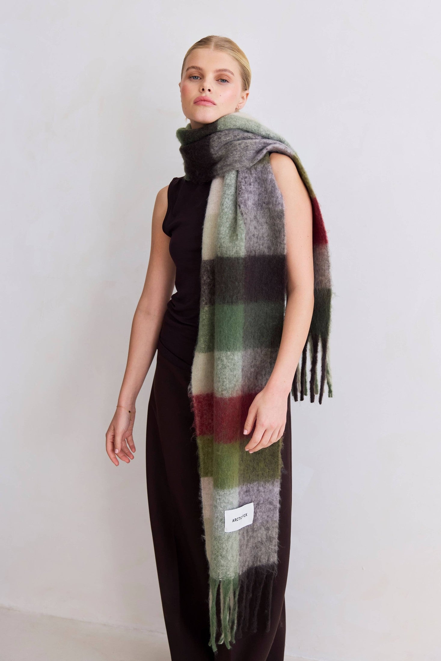 Arctic Fox & Co. - North America - The Reykjavik Scarf - 100% Recycled - Mossy Green - FW25 