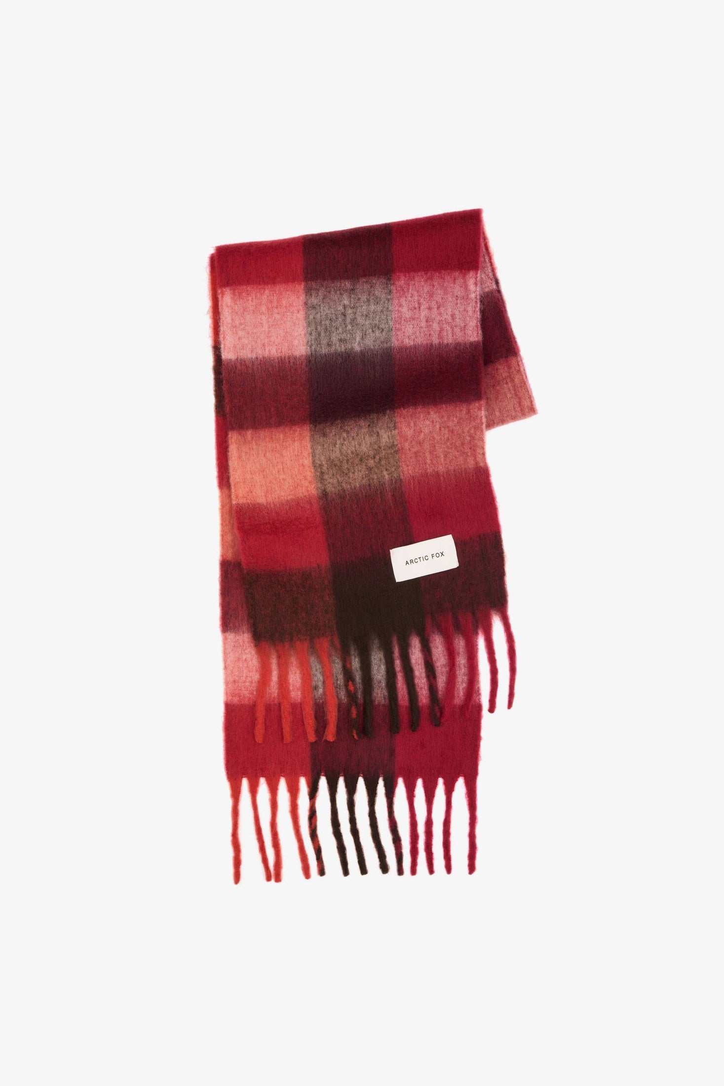Arctic Fox & Co. - North America - The Reykjavik Scarf - 100% Recycled - Burgundy check - FW25 