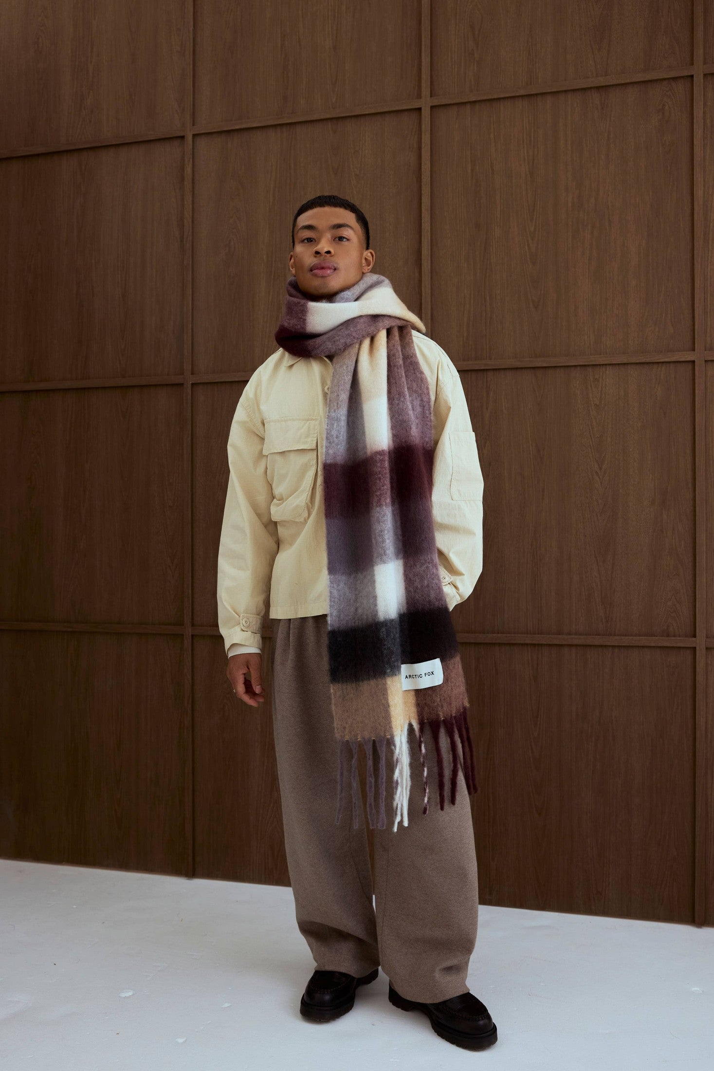 Arctic Fox & Co. - North America - The Reykjavik Scarf - 100% Recycled - Purple/Brown - FW25 