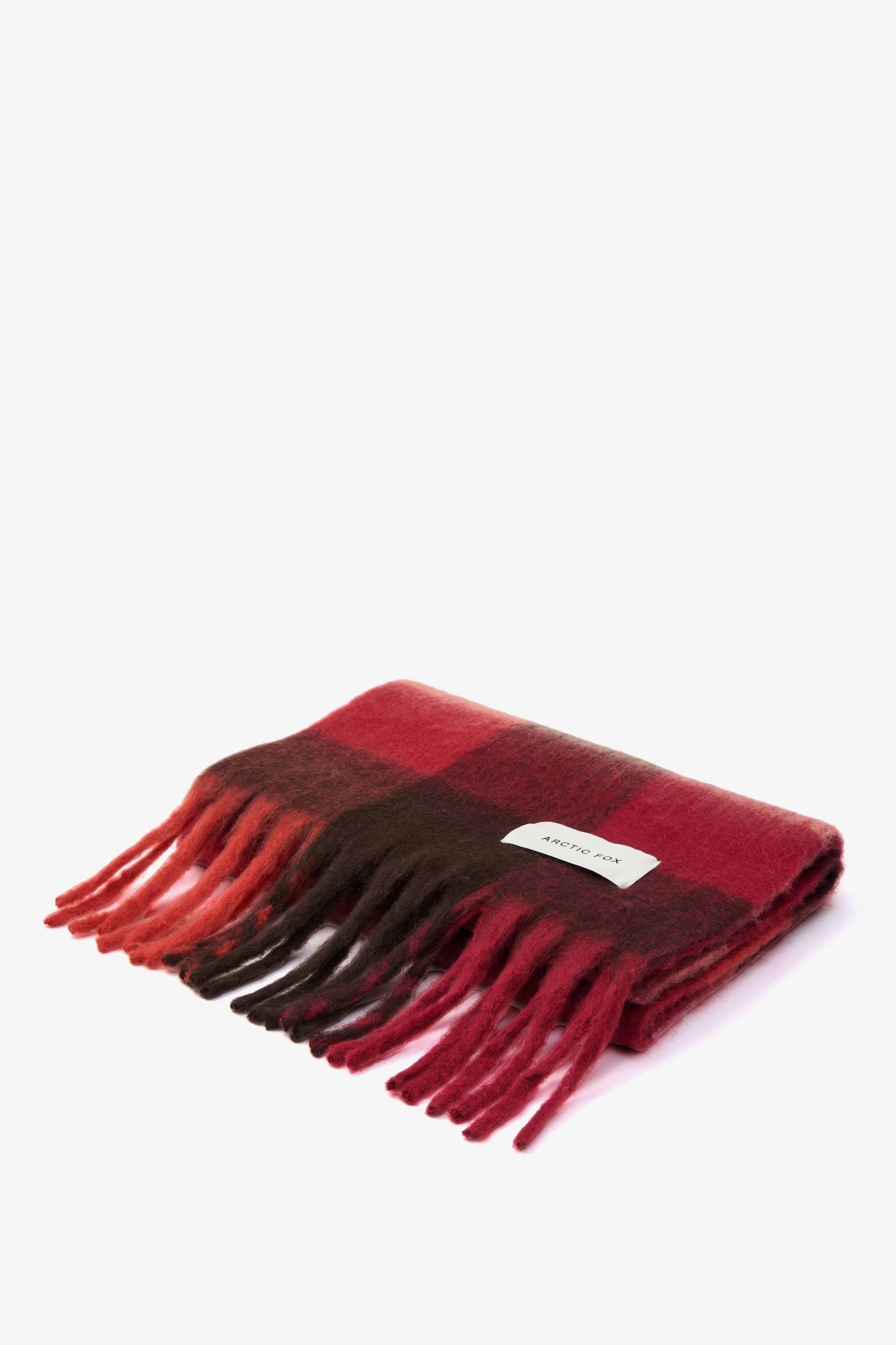 Arctic Fox & Co. - North America - The Reykjavik Scarf - 100% Recycled - Burgundy check - FW25 