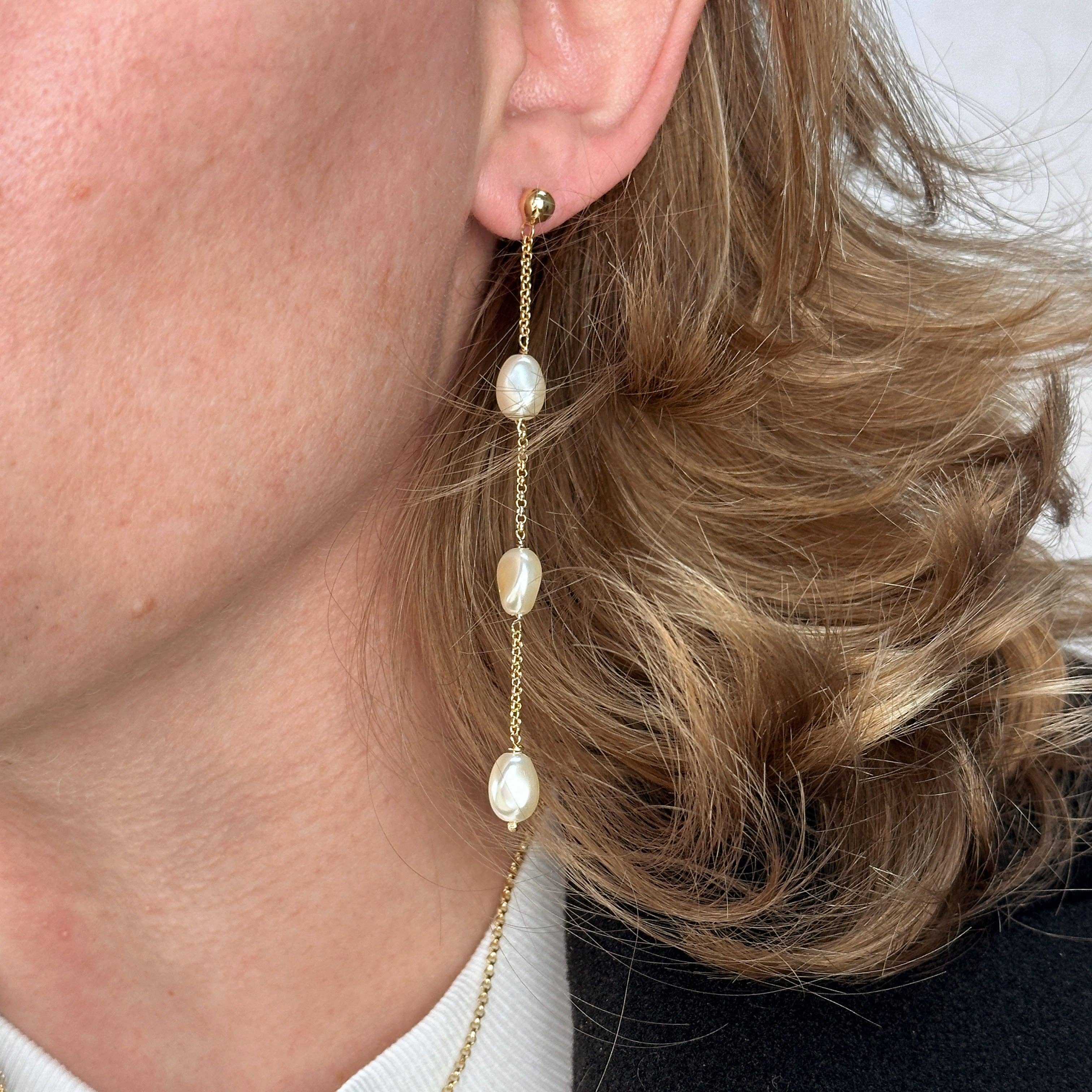 Baroque Pearl Drop Earrings Earrings