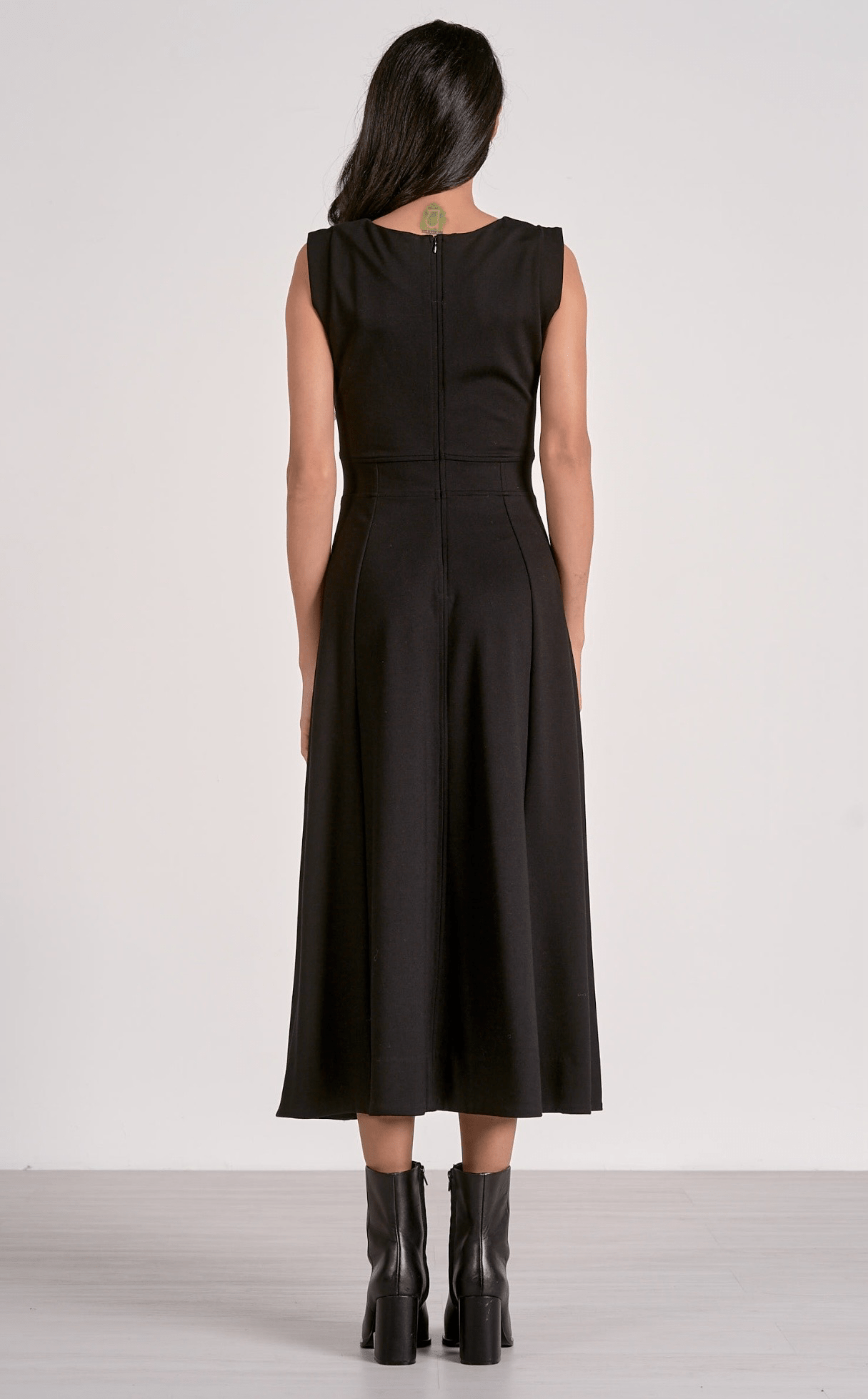 Black Midi Sleeveless Flare Dress Dresses + Jumpsuits