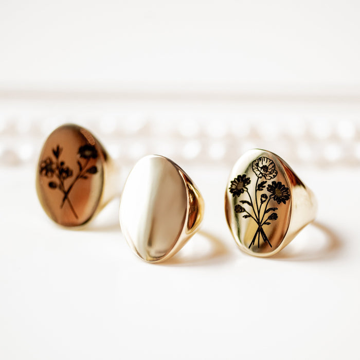 Bloom Birthflowers Signet Ring