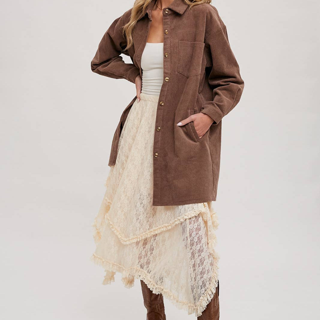 Bluivy - LACE TIER MIDI SKIRT 