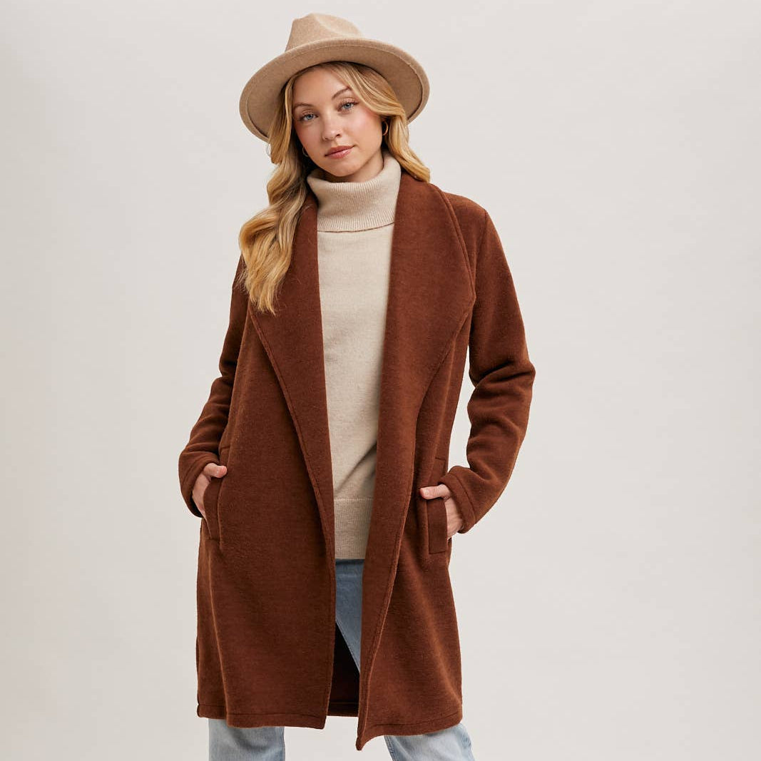 Bluivy - OPEN FRONT KNIT COAT JACKET 