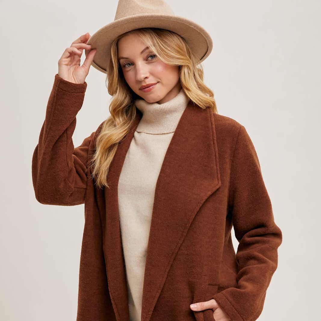 Bluivy - OPEN FRONT KNIT COAT JACKET 